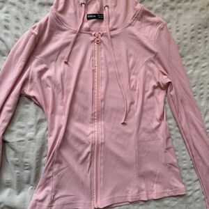 SHEIN Pink Zip-Up Hoodie